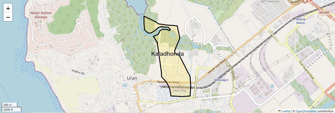 Location Map of Kaladhonda, Navi Mumbai