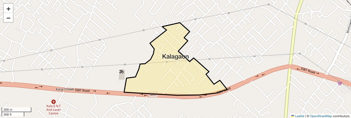 Location Map of Kalagaon, Dehradun