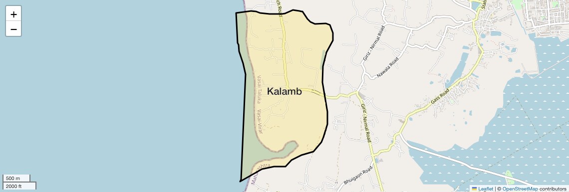 Location Map of Kalamb, Palghar