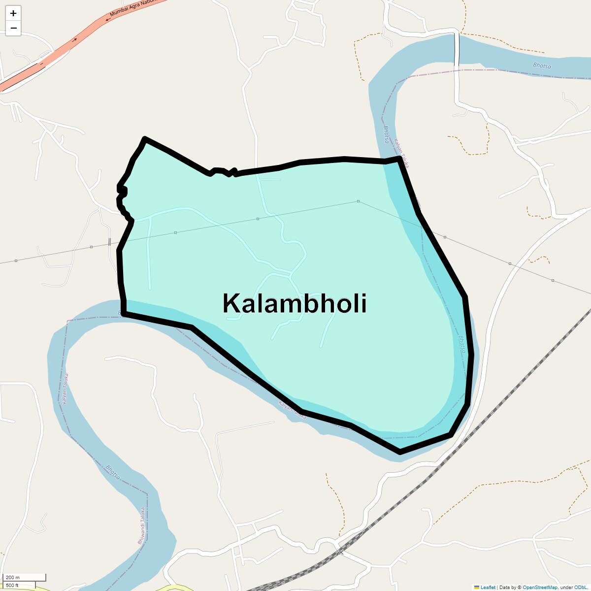 Location Map of Kalambholi, Thane