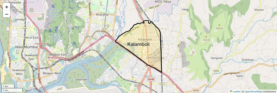 Location Map of Kalamboli, Navi Mumbai