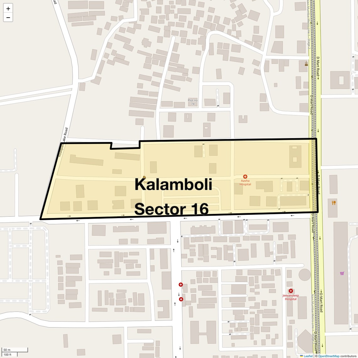 Location Map of Kalamboli Sector 16, Navi Mumbai