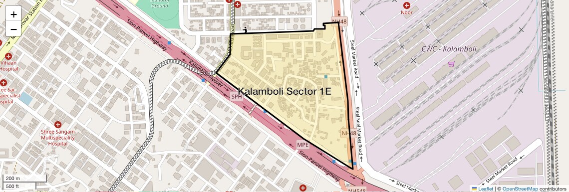 Location Map of Kalamboli Sector 1E, Navi Mumbai