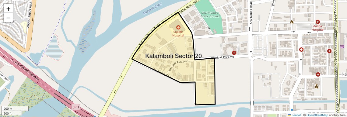 Location Map of Kalamboli Sector 20, Navi Mumbai