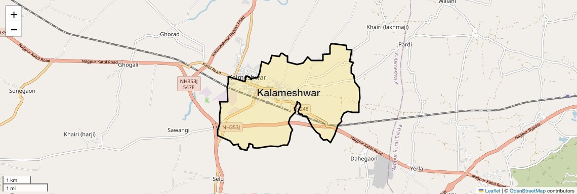Location Map of Kalameshwar, Nagpur