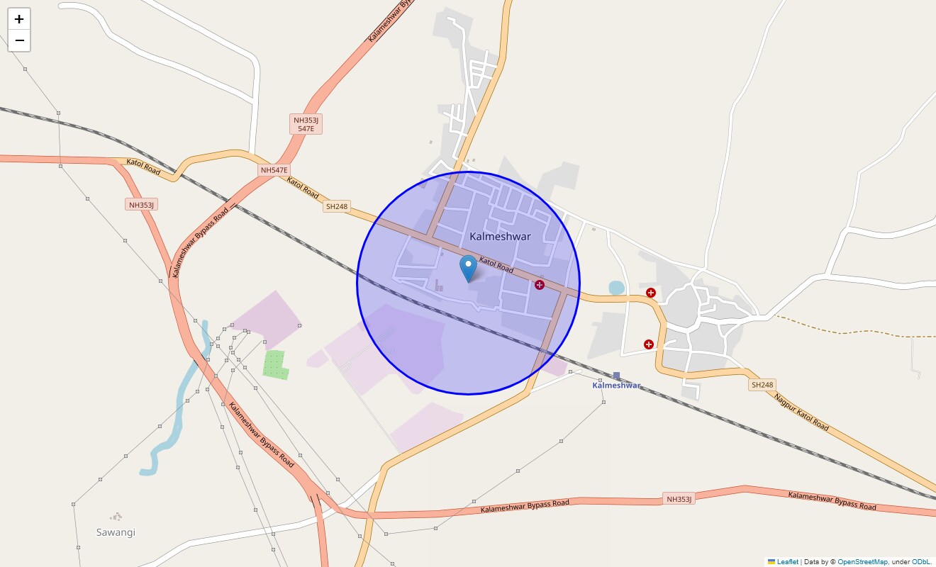 Location Map of Kalameshwar, Nagpur