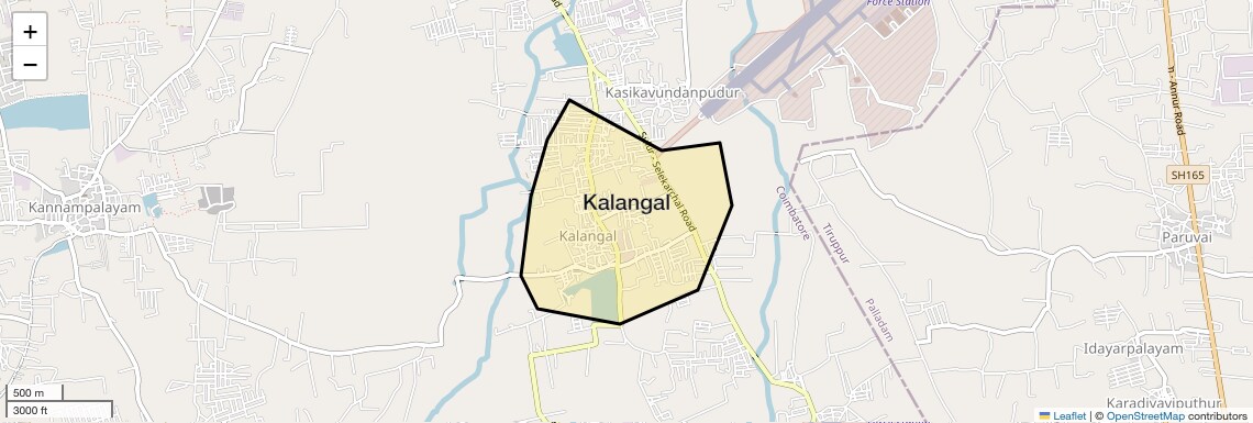 Location Map of Kalangal, Coimbatore