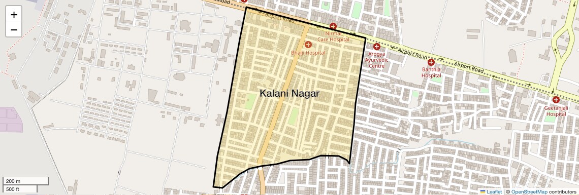 Location Map of Kalani Nagar, Indore