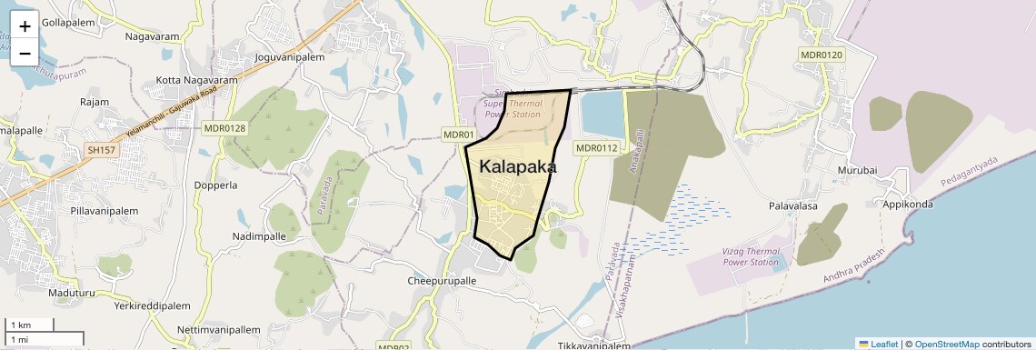 Location Map of Kalapaka, Vizag