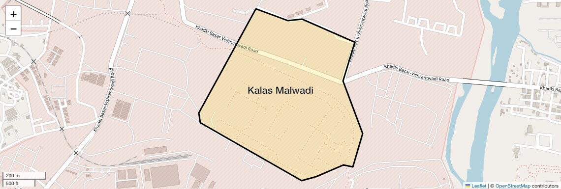 Location Map of Kalas Malwadi, Pune