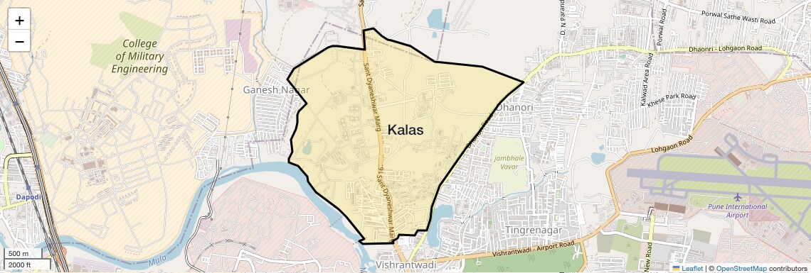 Location Map of Kalas, Pune