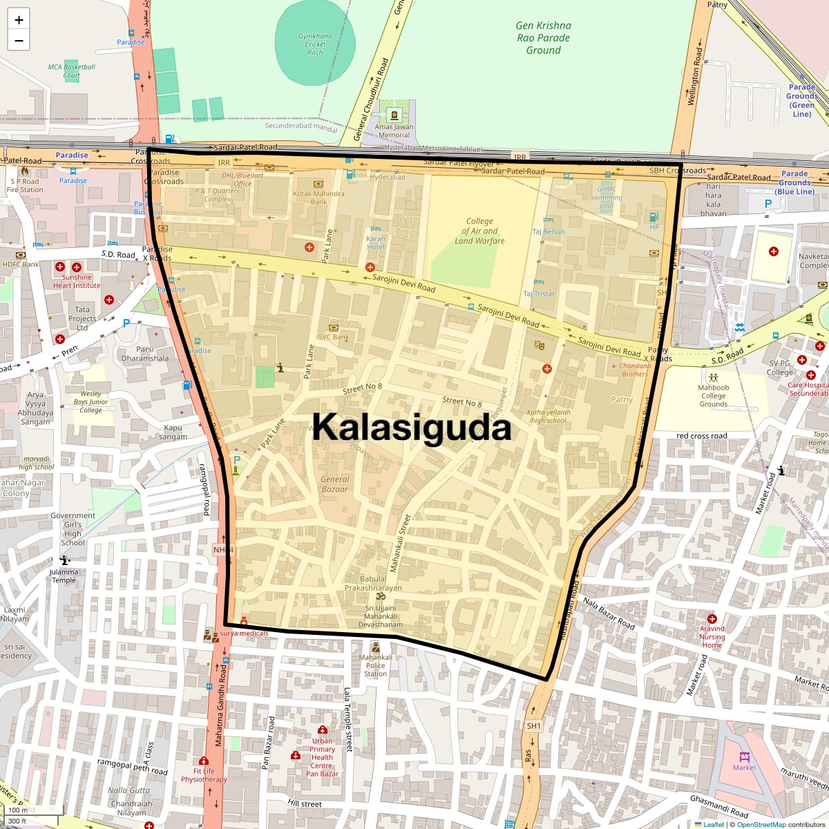 Location Map of Kalasiguda, Hyderabad