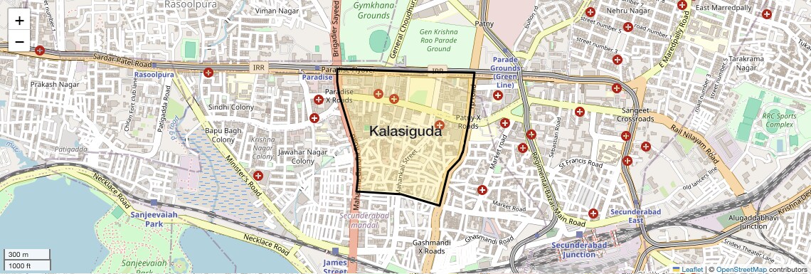 Location Map of Kalasiguda, Hyderabad