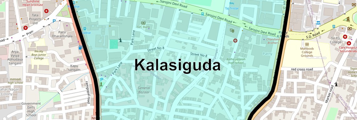 Location Map of Kalasiguda, Hyderabad