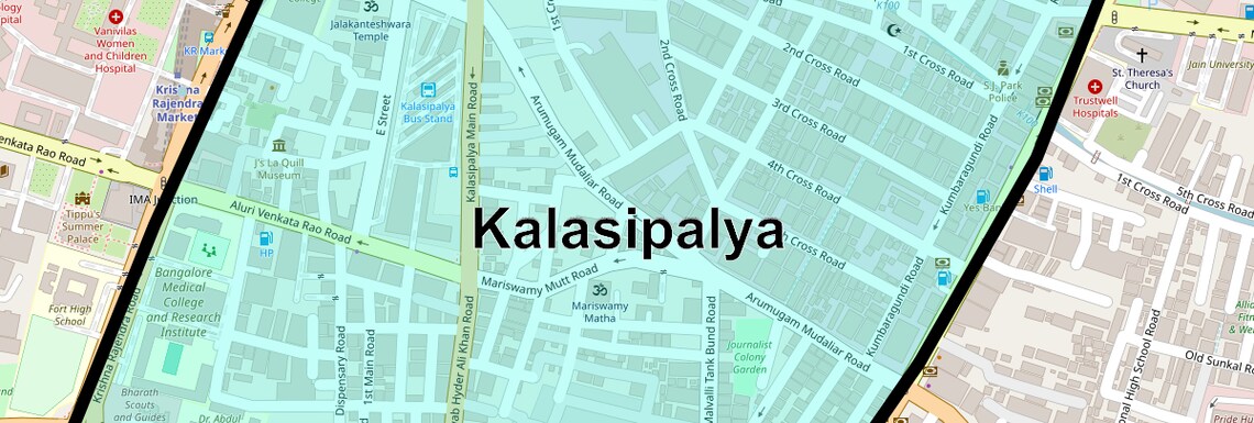 Location Map of Kalasipalya, Bangalore