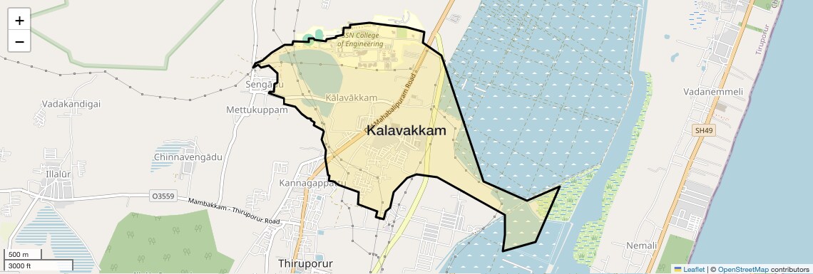 Location Map of Kalavakkam, Chennai