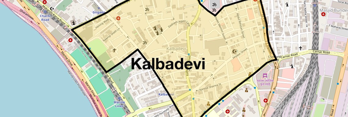 Location Map of Kalbadevi, Mumbai