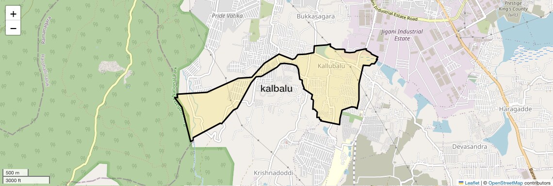 Location Map of kalbalu, Bangalore