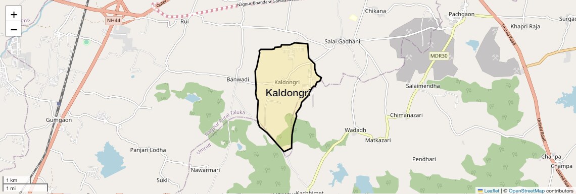 Location Map of Kaldongri, Nagpur