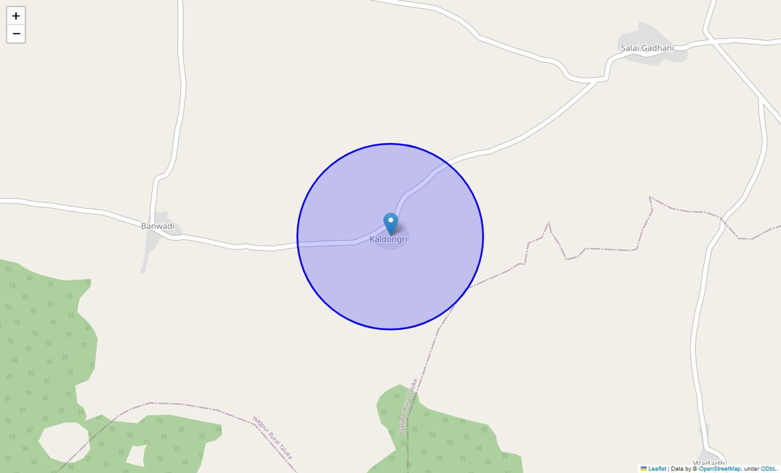 Location Map of Kaldongri, Nagpur