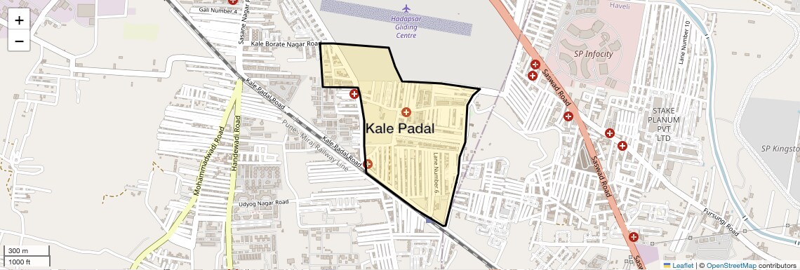 Location Map of Kale Padal, Pune