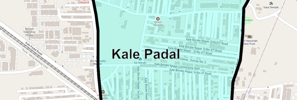 Location Map of Kale Padal, Pune