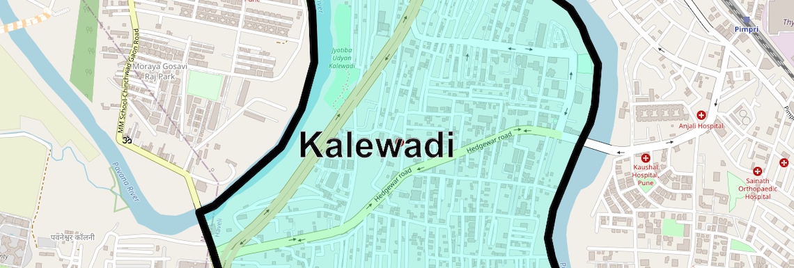 Location Map of Kalewadi, Pune