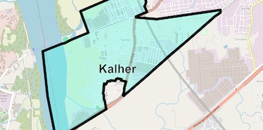 Location Map of Kalher, Thane