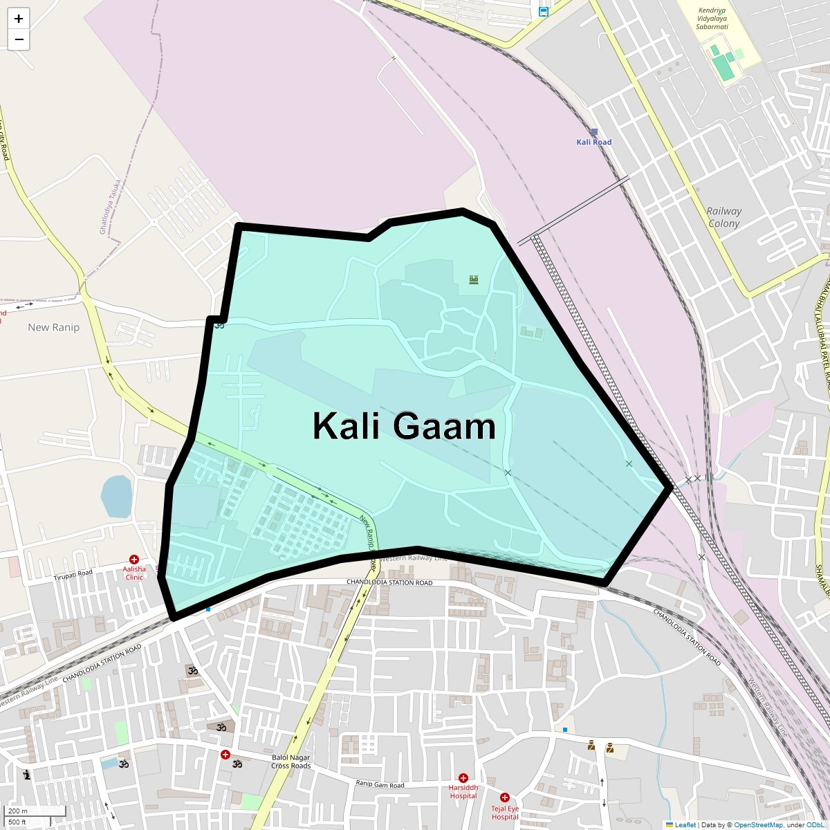 Location Map of Kali Gaam, Ahmedabad