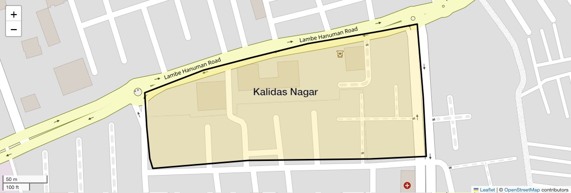 Location Map of Kalidas Nagar, Surat