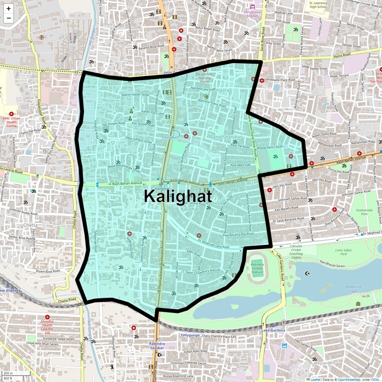 Location Map of Kalighat