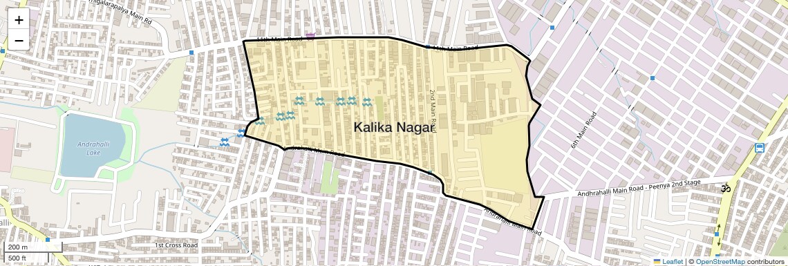 Location Map of Kalika Nagar, Bangalore