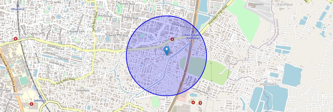 Location Map of Kalikapur, Kolkata
