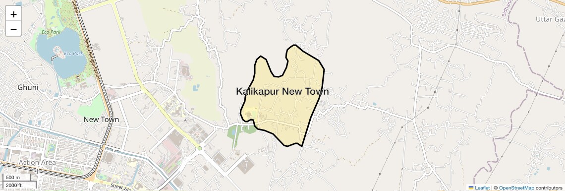 Location Map of Kalikapur New Town, Kolkata
