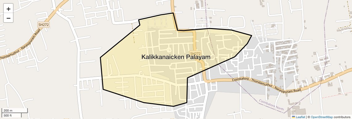 Location Map of Kalikkanaicken Palayam, Coimbatore