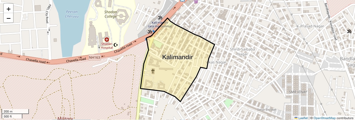 Location Map of Kalimandir, Hyderabad