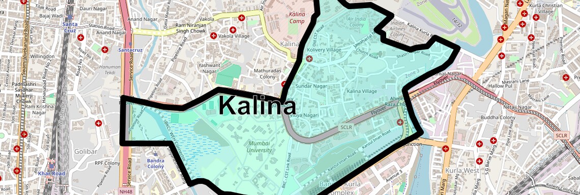 Location Map of Kalina, Mumbai