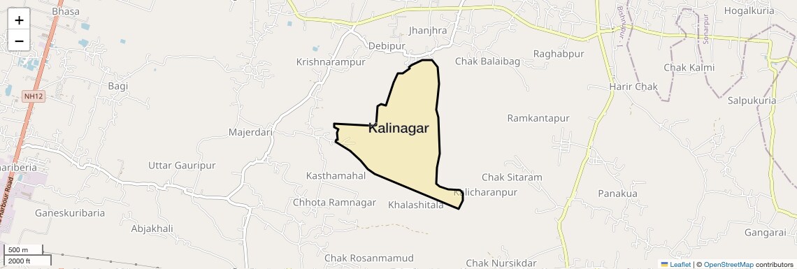 Location Map of Kalinagar, Kolkata
