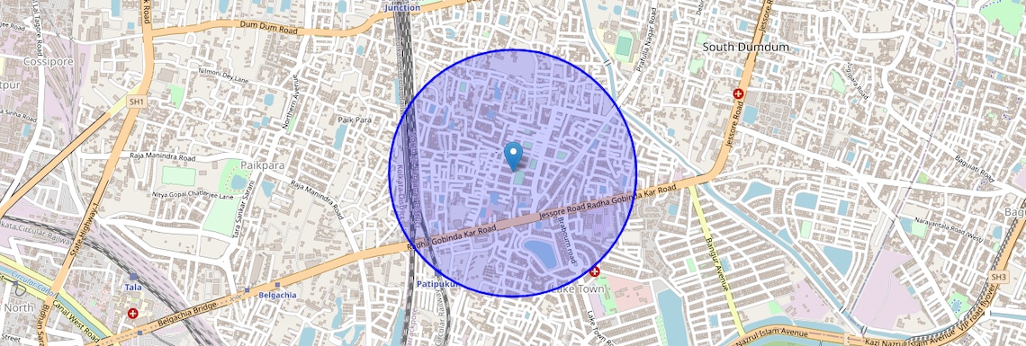 Location Map of Kalindi, Kolkata