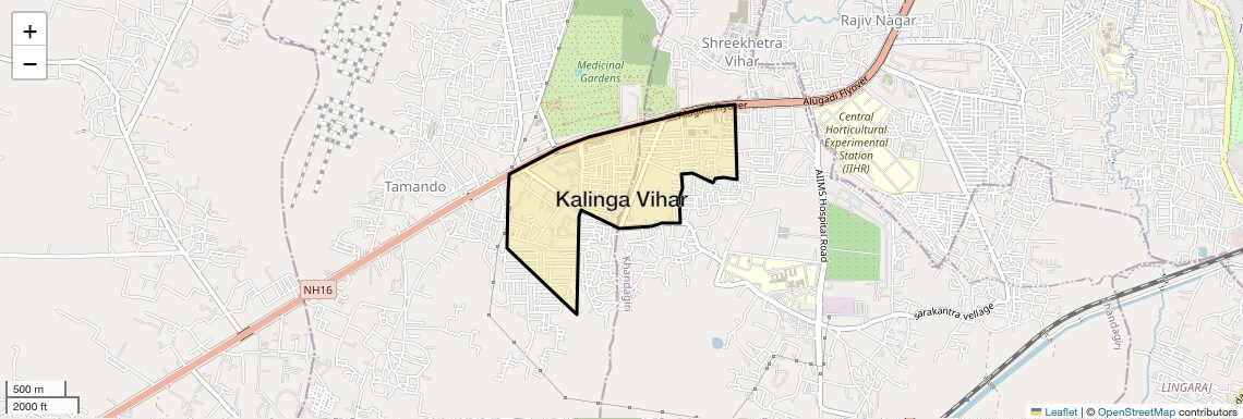 Location Map of Kalinga Vihar, Bhubaneswar