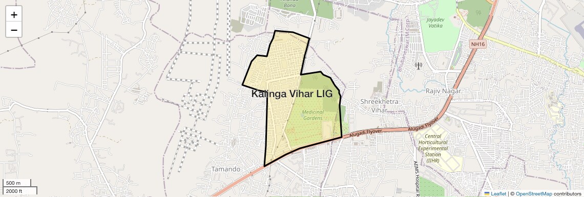 Location Map of Kalinga Vihar LIG, Bhubaneswar