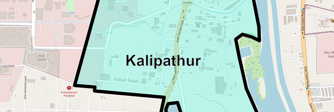 Location Map of Kalipathur, Chennai