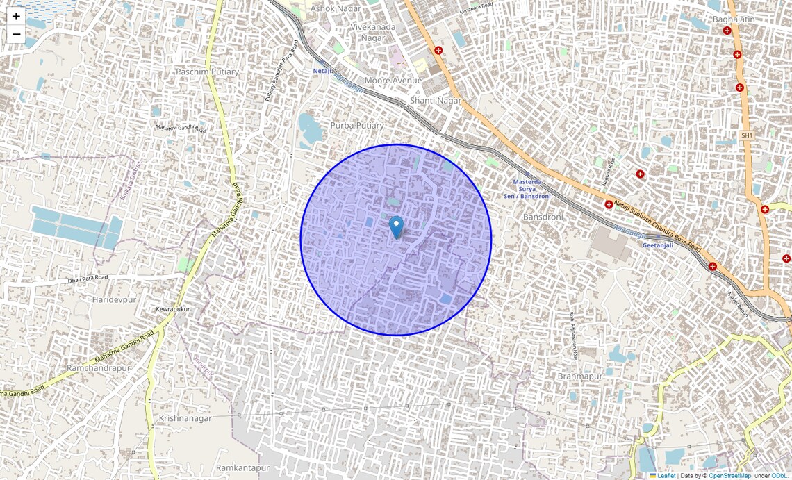 Location Map of Kalitala, Kolkata