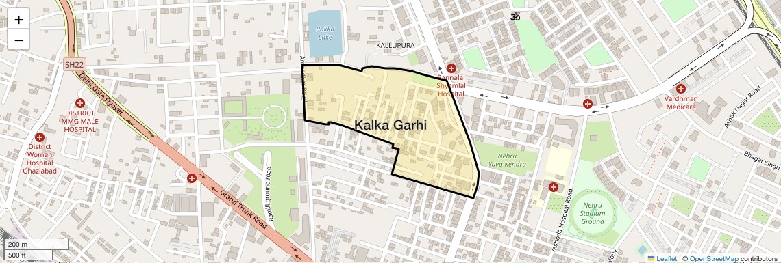 Location Map of Kalka Garhi, Ghaziabad