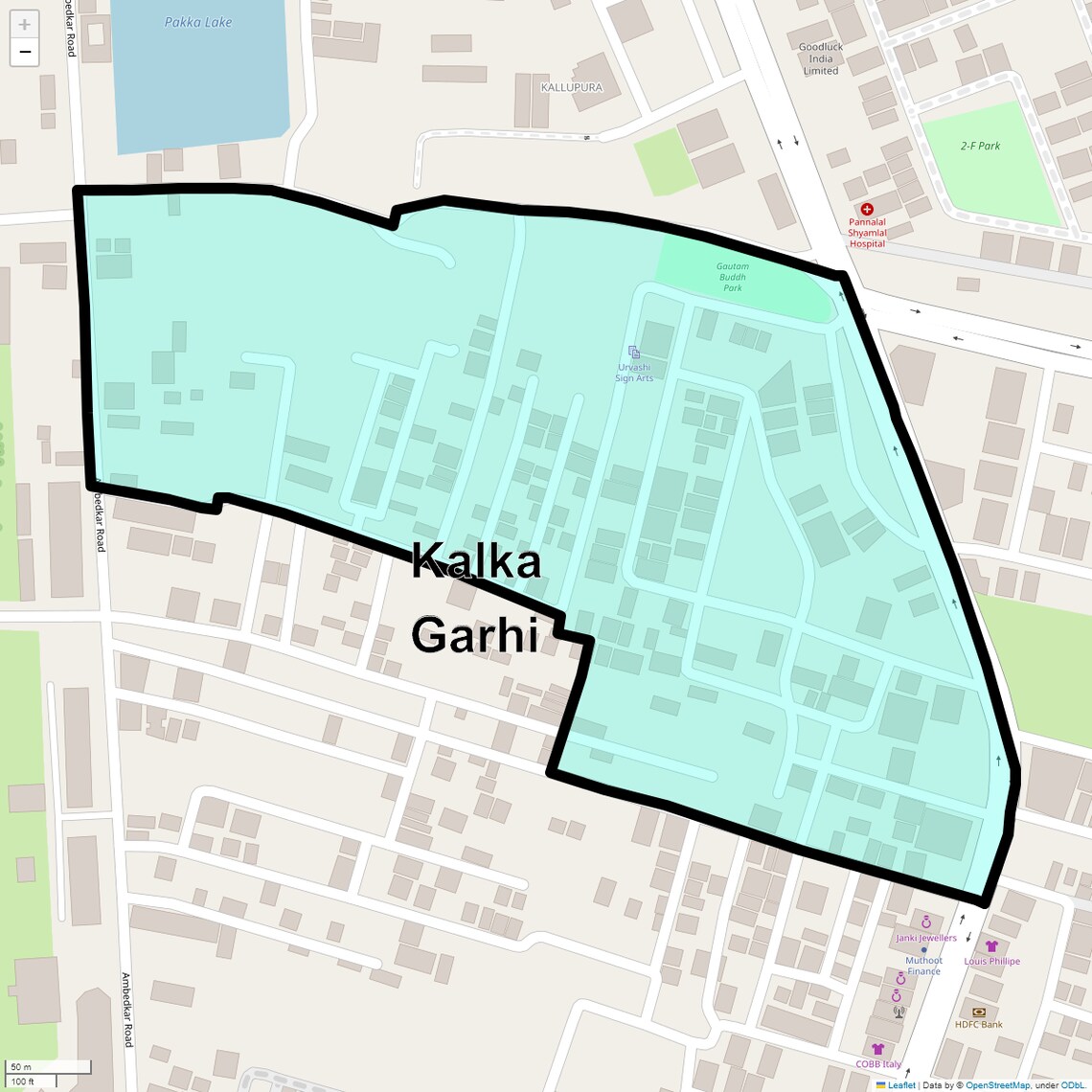 Location Map of Kalka Garhi, Ghaziabad