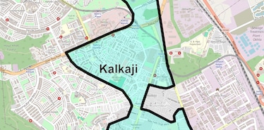 Location Map of Kalkaji, Delhi