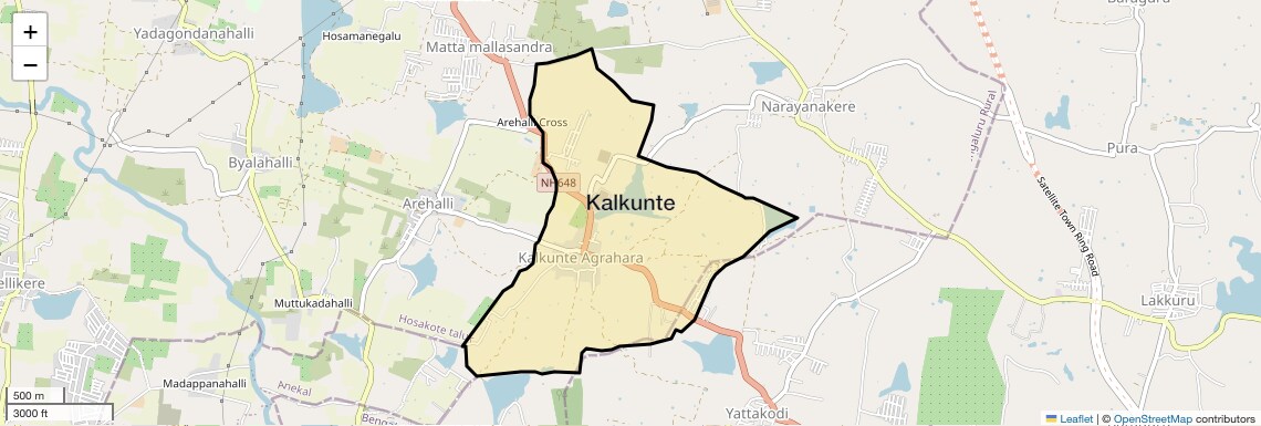 Location Map of Kalkunte, Bangalore