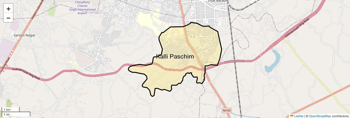 Location Map of Kalli Paschim, Lucknow