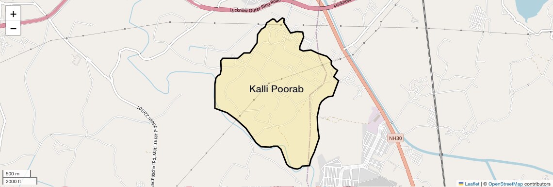 Location Map of Kalli Poorab, Lucknow