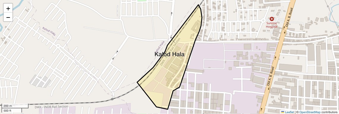 Location Map of Kalod Hala, Indore